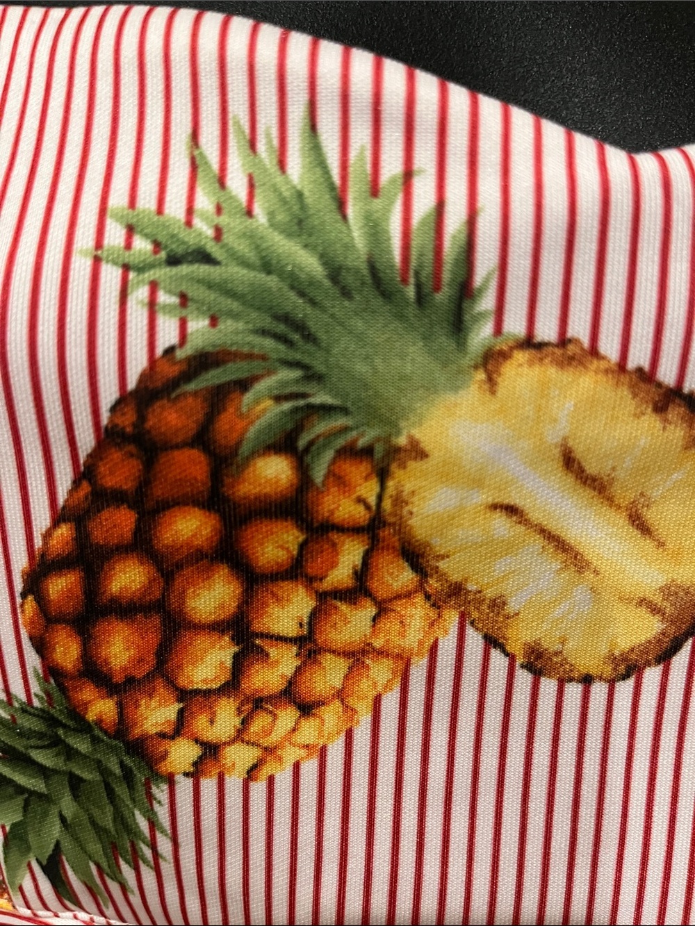 Forever 21 Hot Pink Striped Pineapple Peplum Crop Top - Picture 2 of 4